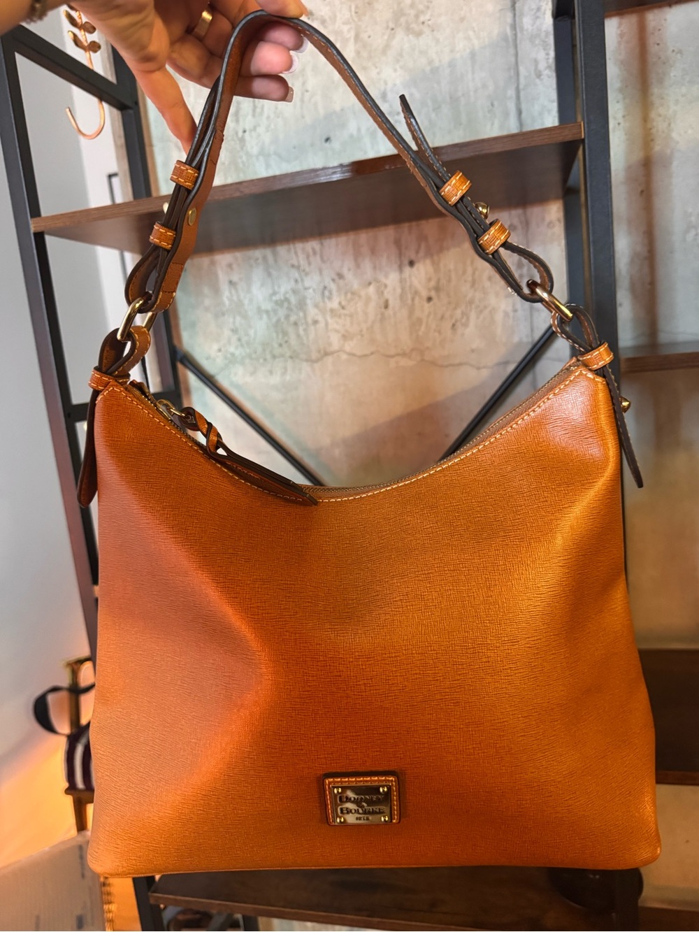 Dooney & Bourke Women's Saffiano Leather Cognac Shoulder Bag NWT!